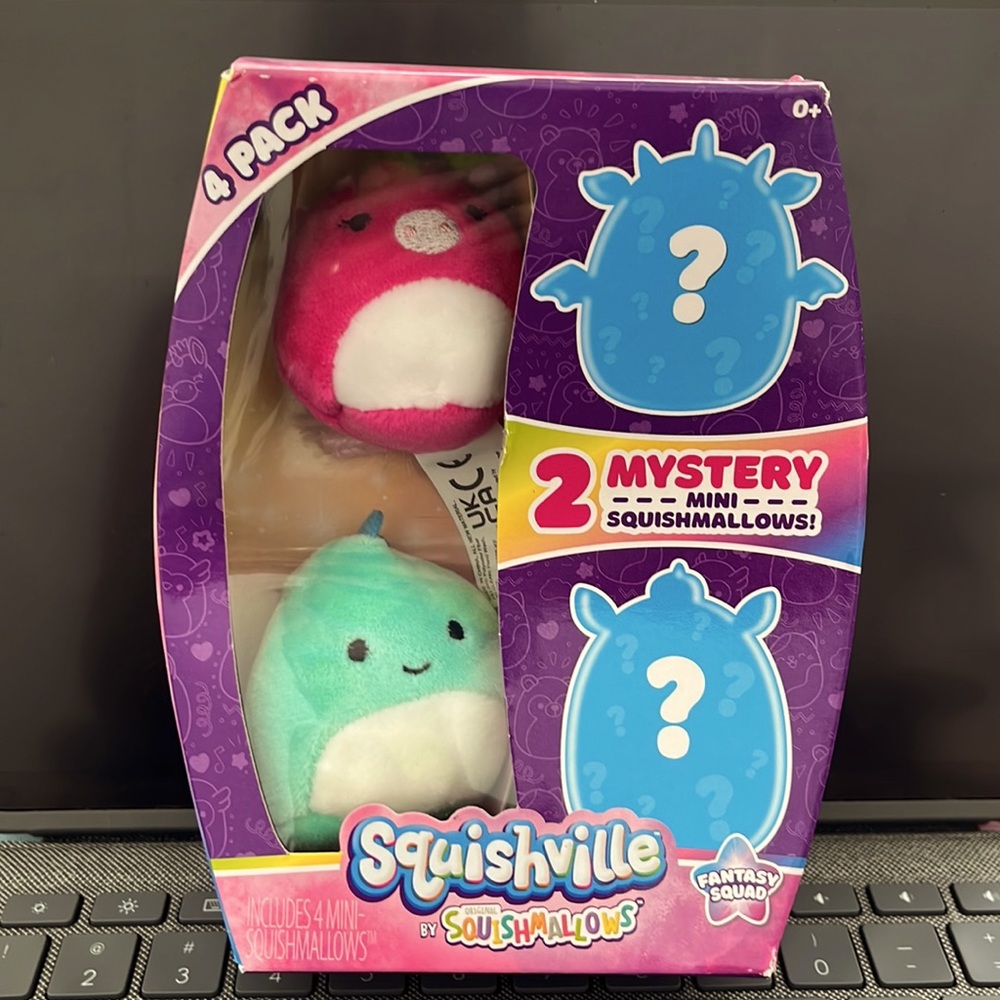 Bright Squad & Fantasy Squad 4 Pack of Mini Squishmallows Squishville